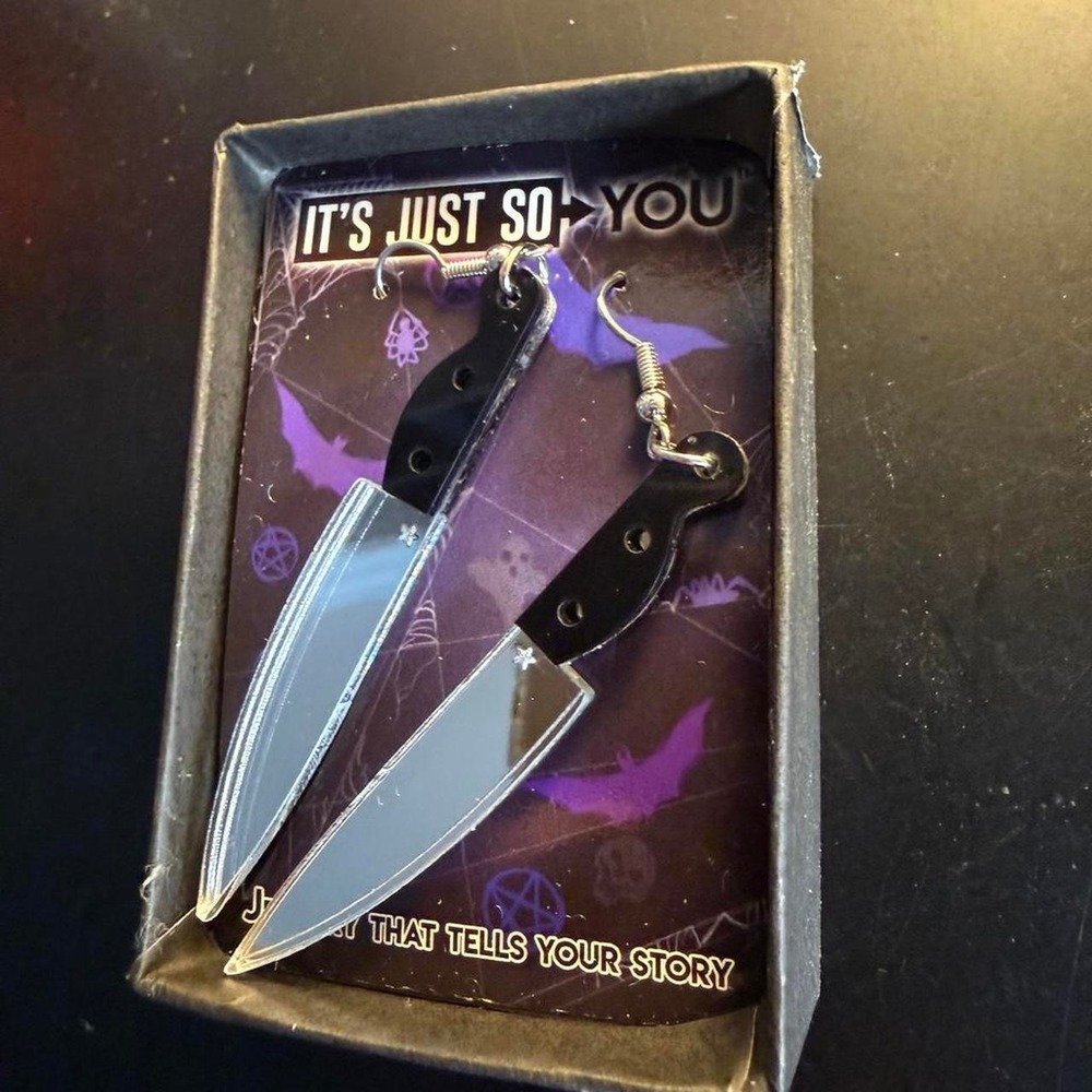 It's So You Chef Knives Slasher Horror Movie Dangle Earrings Stainless Steel NEW